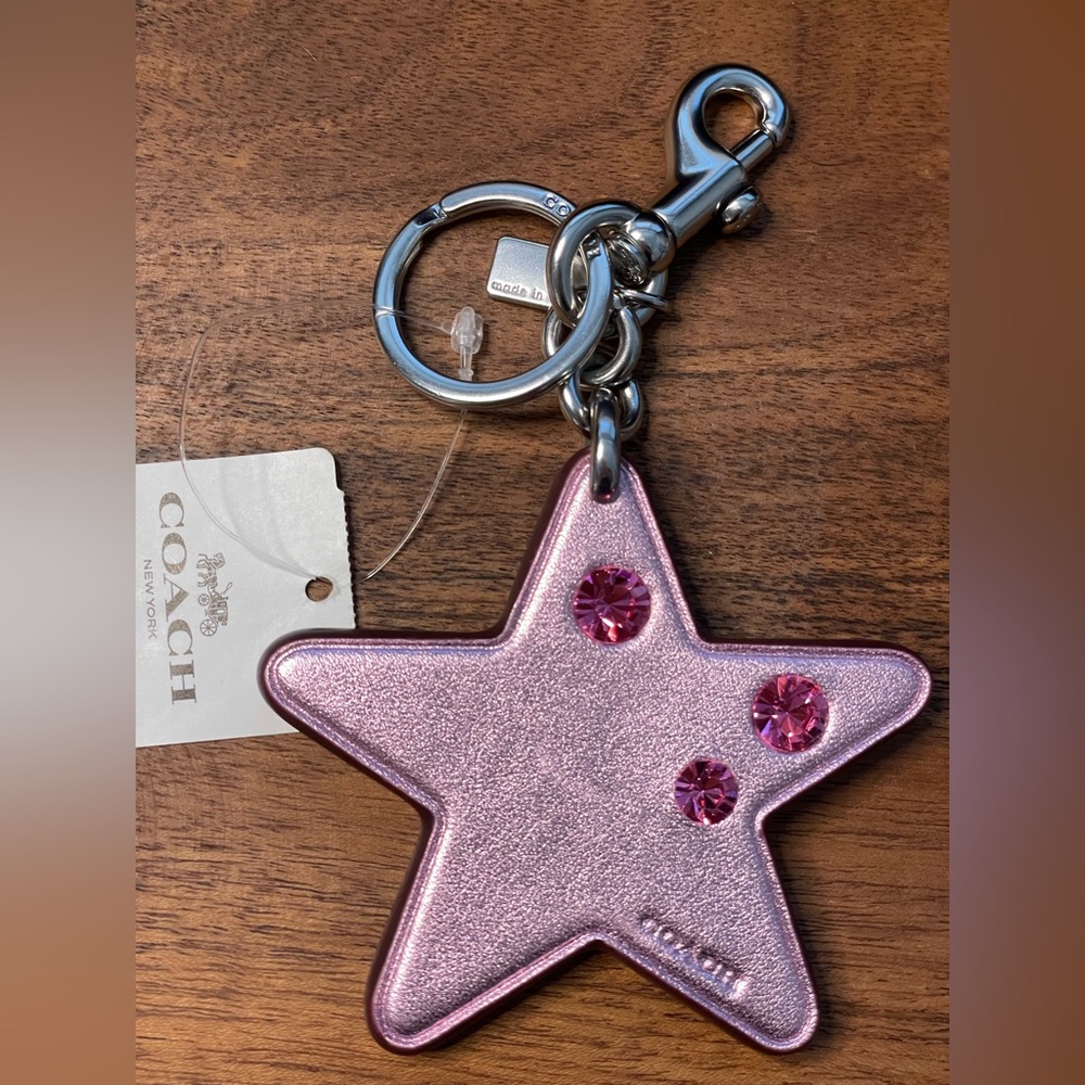 COACH Metallic Pink Leather Star w/Pink Rhinestone Embellishments